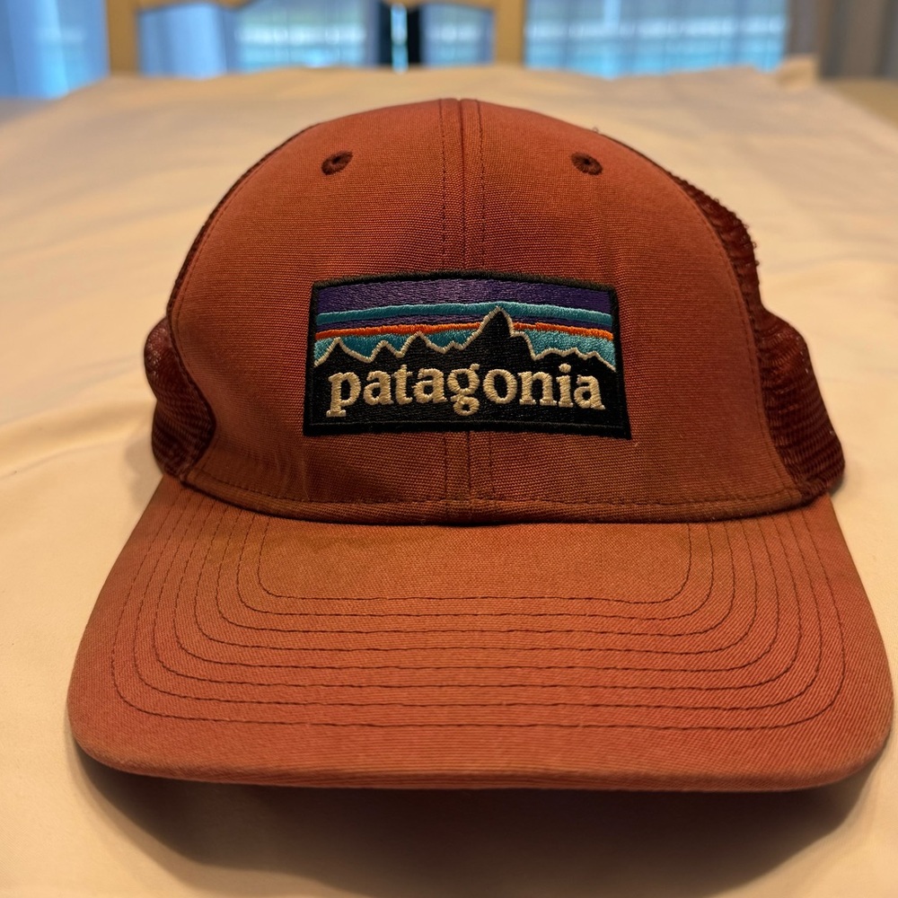 Patagonia P-6 Logo Trucker Hat in Potters Red